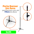 Tripé para Banner 2,0m Slim sem Garras – Estrutura Leve e Portátil para Exposição de Banners