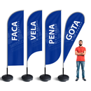 Wind Banner 350 – Bandeira Promocional em Poliéster Dupla Face com Base e Haste de Fibra