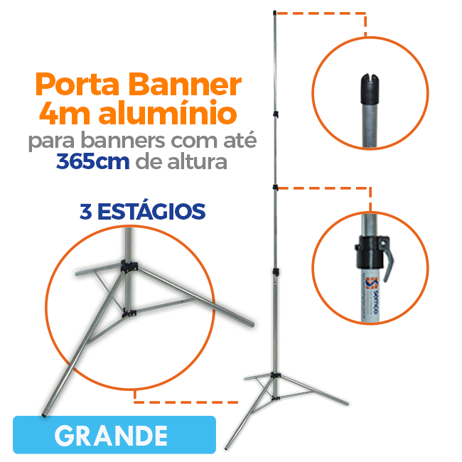 Tripé para Banner 4,0m Grande – Impacto Máximo e Estrutura Reforçada