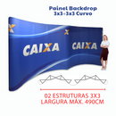 Painel Pantográfico P1 3x3(2) Curvo Completo – Estrutura Modular e Impressão para Máxima Visibilidade