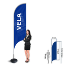 Wind Banner 350 – Bandeira Promocional em Poliéster Dupla Face com Base e Haste de Fibra