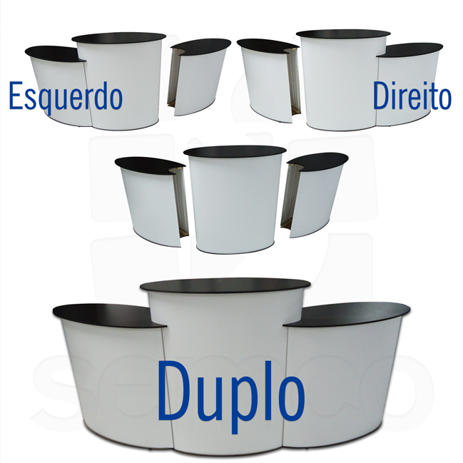 Balcão Promocional 90 com Extensor Direito ST (Duplo) – Compacto, Modular e com Área Ampliada