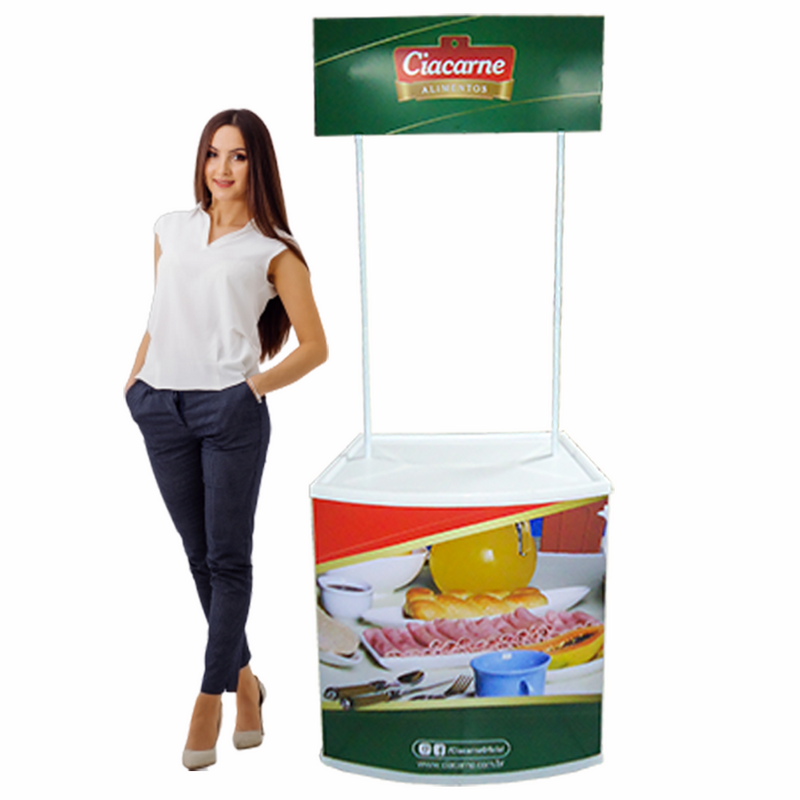 Balcão de PVC Modelo 80B – Portátil, Resistente e Ideal para Feiras e Ações Promocionais