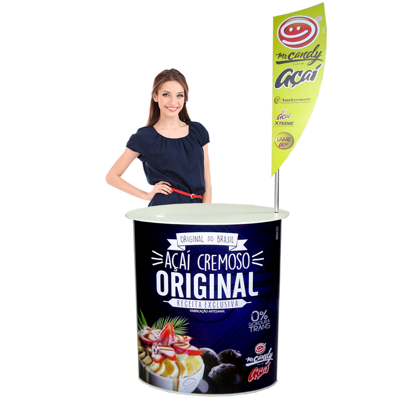 Balcão Promocional 90 CT – Resistente, Portátil e Ideal para Eventos e Ações Promocionais