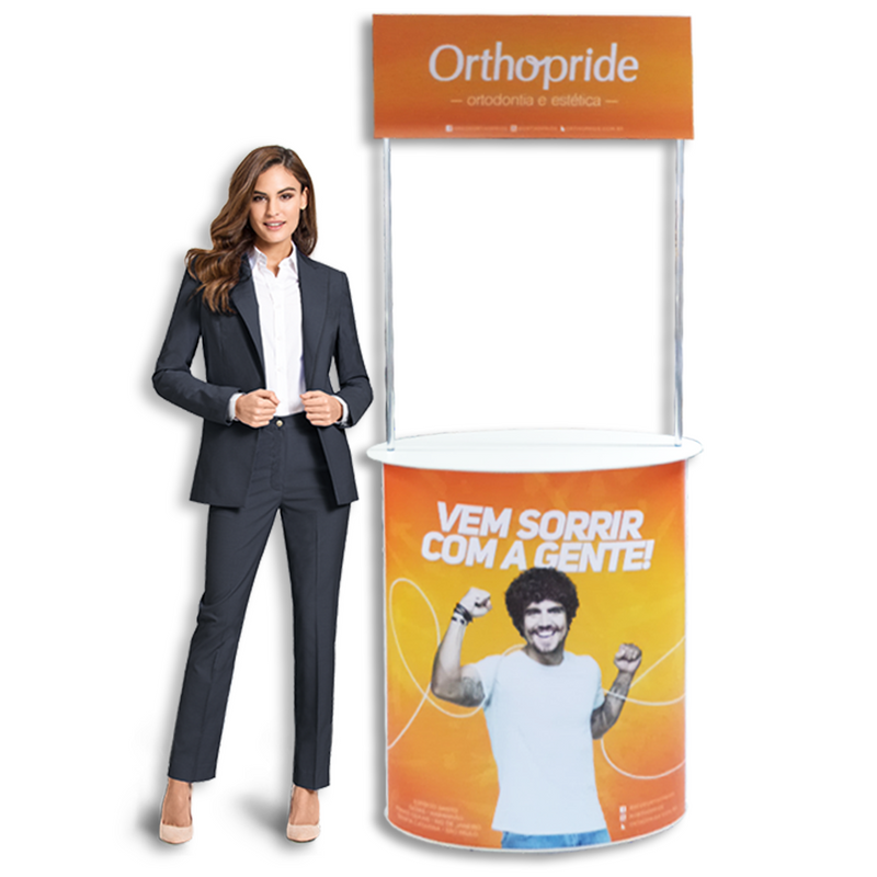 Balcão Promocional 90 CT – Resistente, Portátil e Ideal para Eventos e Ações Promocionais