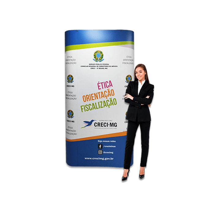 Painel Pantográfico P1 1x3 Reto Completo – Estrutura e Impressão para Divulgação Profissional