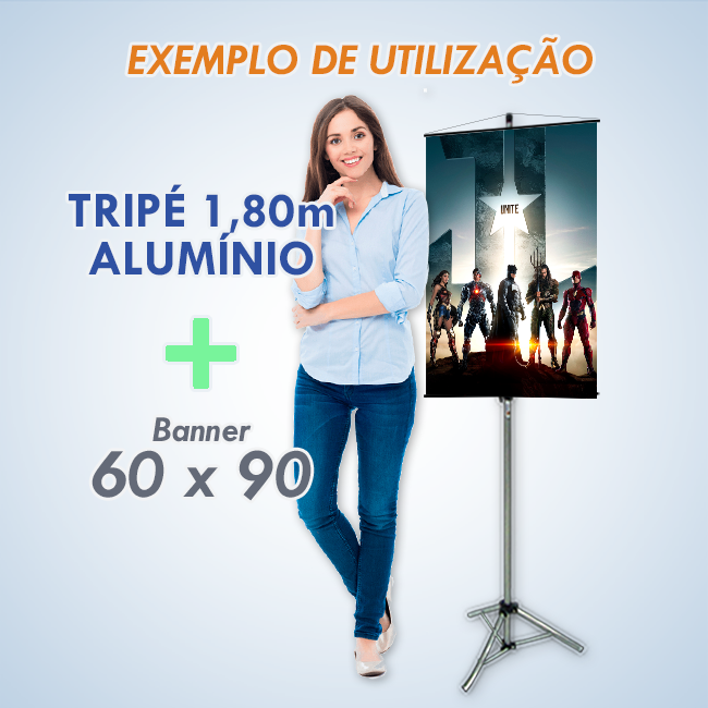 Tripé para Banner 1,80m Pequeno com Garras – Suporte Ajustável e Fixação Segura