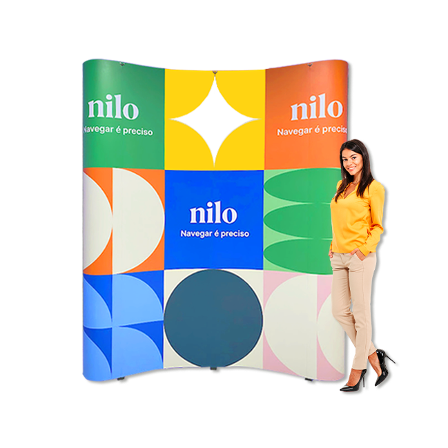 Painel Pantográfico P1 2x3 Curvo Completo – Estrutura e Impressão para Comunicação de Impacto