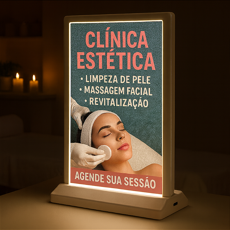 Display Iluminado LED A4 Dupla Face Recarregável