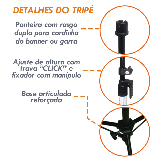 Tripé para Banner 2,70m Sofisticado – Suporte Profissional, Ajustável e Elegante