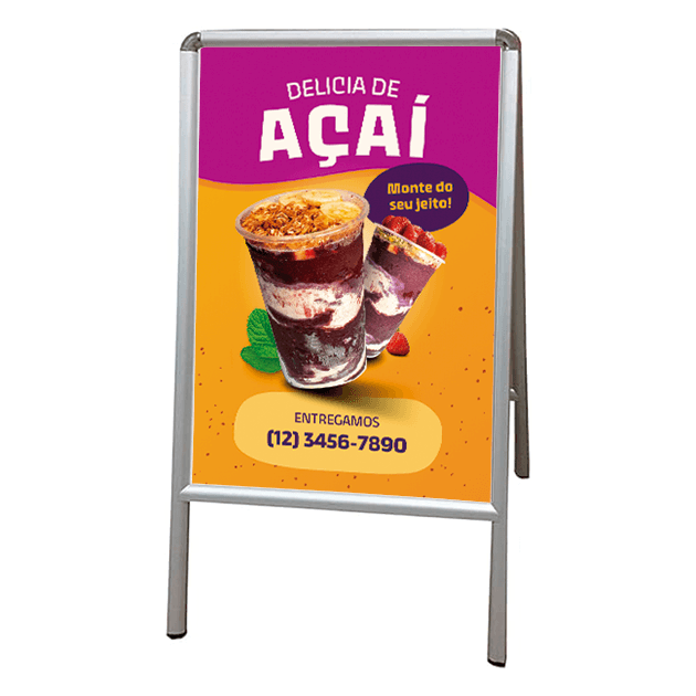 Suporte para Cartaz Tipo Cavalete A1 Uma Face – Exposição Prática e Design Compacto