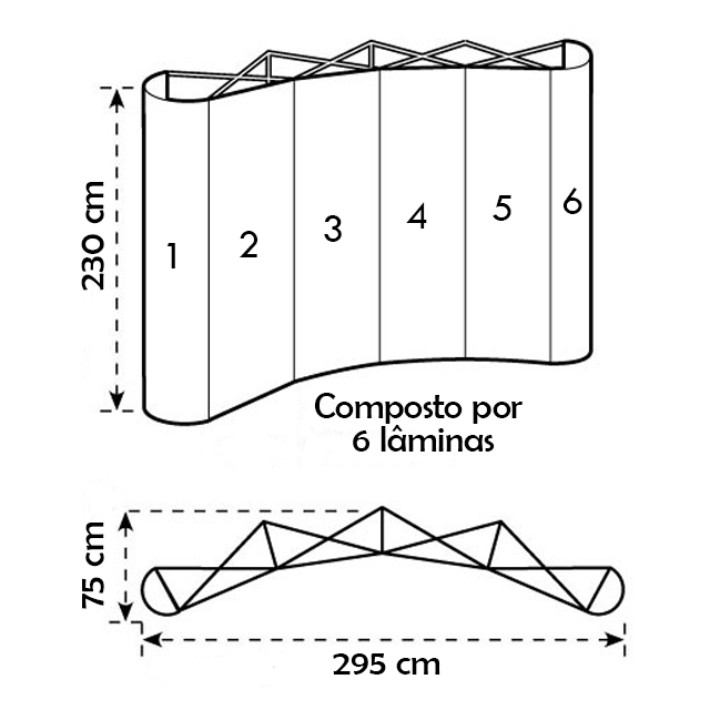 Painel Pantográfico P1 4x3 Curvo Completo – Estrutura Ampla e Impressão de Alto Impacto