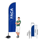 Wind Banner 350 – Bandeira Promocional em Poliéster Dupla Face com Base e Haste de Fibra