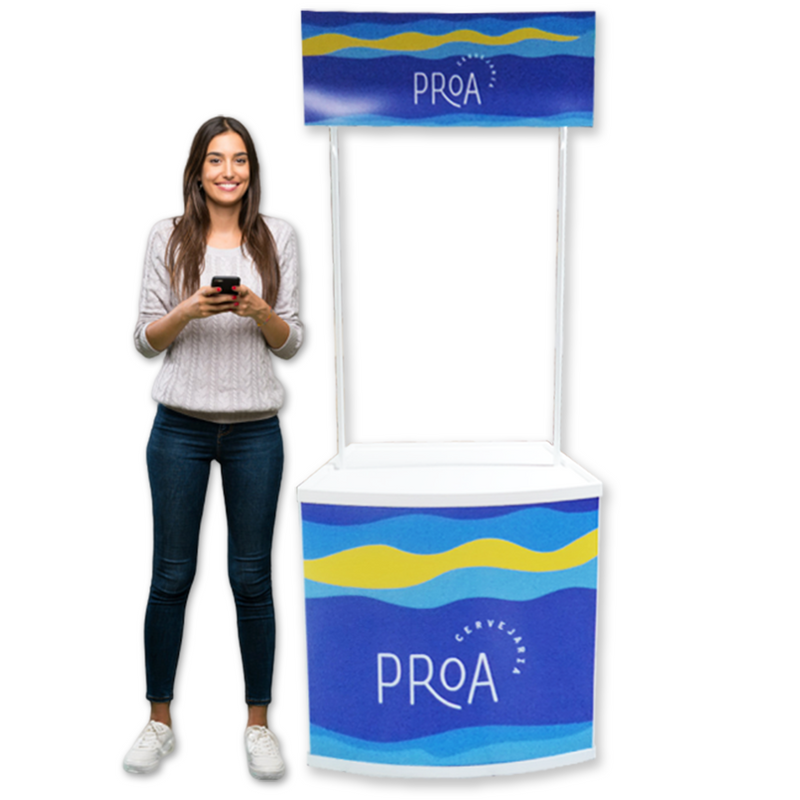 Balcão de PVC Modelo 80C – Leve, Resistente e Perfeito para Eventos e Promoções