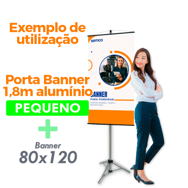 Tripé para Banner 1,80m Pequeno – Suporte Ajustável e Portátil