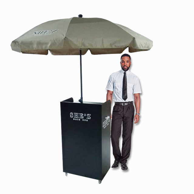Balcão Valet com Ombrelone – Estrutura Resistente e Profissional para Atendimento