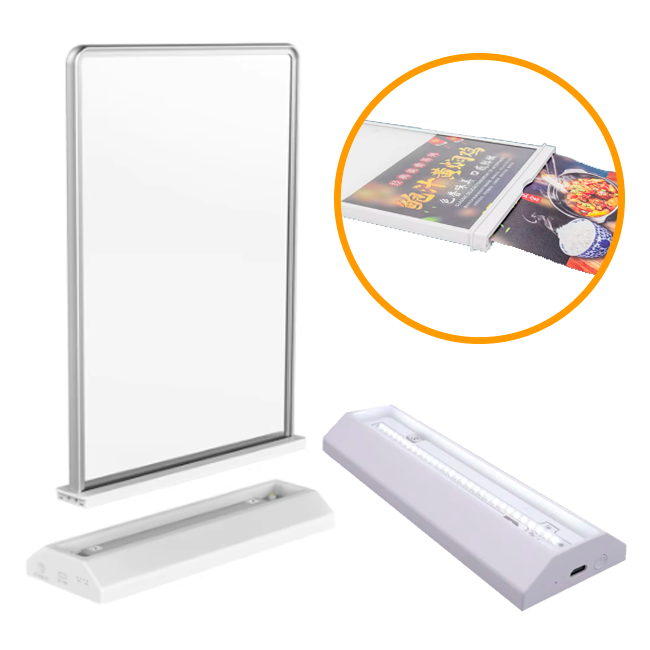 Display Iluminado LED A4 Dupla Face Recarregável