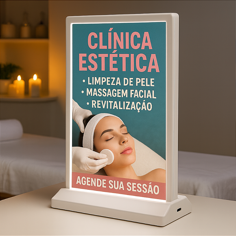 Display Iluminado LED A4 Dupla Face Recarregável