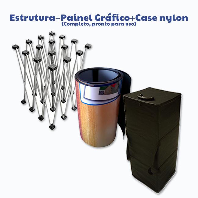 Painel Pantográfico P1 1x3 Reto Completo – Estrutura e Impressão para Divulgação Profissional