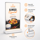 Display de Mesa LED A5 Compacto Recarregável