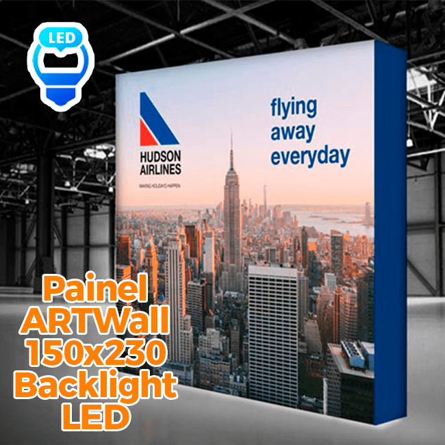 Painel em Tecido Iluminado LED 150x230 – Visual Impactante e Iluminação Uniforme
