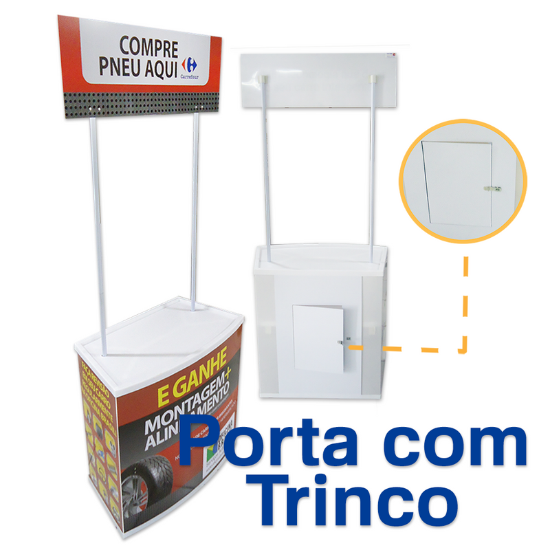 Balcão de PVC Modelo 80F com Visor – Funcionalidade e Destaque para Feiras e Eventos