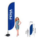 Wind Banner 350 – Bandeira Promocional em Poliéster Dupla Face com Base e Haste de Fibra